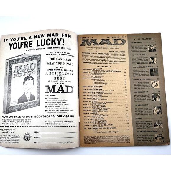 Mad Magazine #41 - September 1958 - Ernie Kovacs Henry Morgan VG - Picture 6 of 8